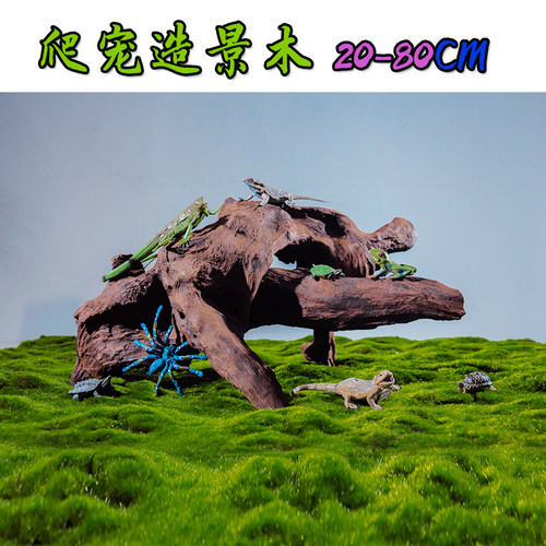 木森-爬宠攀爬造景沉木沙漠缸装饰鬃狮守宫蜥蜴蛇躲避垫材晒台