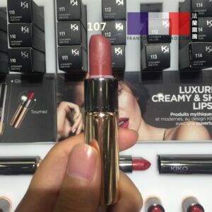 包邮 KIKO1系口红132牛血色 104 107 133牛奶质地黑管按钮式 顺滑