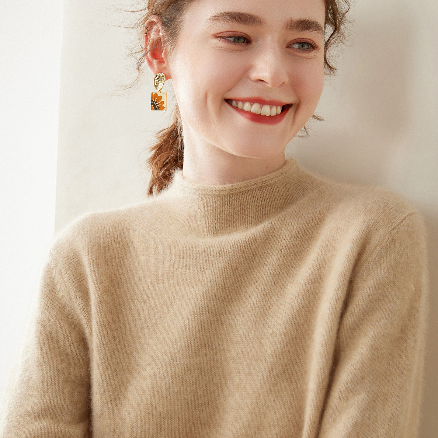 双股加厚卷边半高领山羊绒衫女纯色高端宽松羊绒针织打底毛衣冬,女装/女士精品,羊绒衫,淘宝优惠券,粉丝福利购,淘宝优惠卷