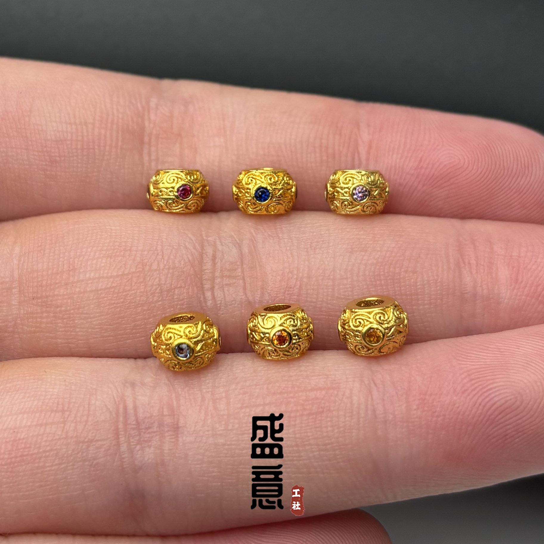 古法24K工艺黄金色祥云镶锆石隔珠隔片保色文玩手串配珠diy配饰,饰品/流行首饰/时尚饰品新,其他DIY饰品配件,淘宝优惠券,粉丝福利购,淘宝优惠卷