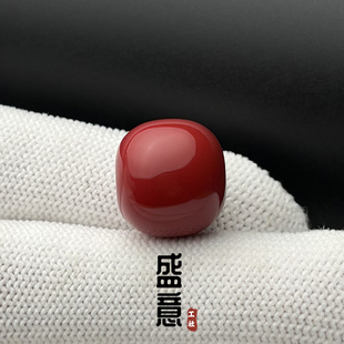 雪巴琉璃珠暗红牛血色藏式 老型桶珠腰珠顶珠单珠星月菩提松石配珠