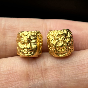 古法24K工艺黄金色925一念之间隔珠卡环配珠顶珠腰珠手串配饰