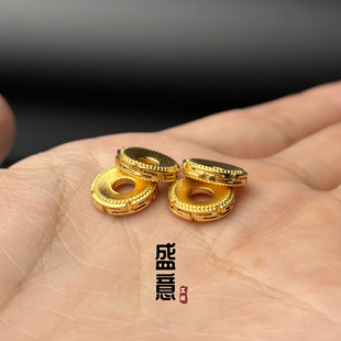 古法24K工艺黄金色925回纹隔片隔珠保色文玩手串配珠垫片