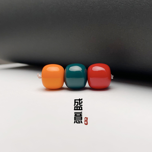 雪巴琉璃珠老型红绿灯桶珠腰珠顶珠星月菩提配饰绿松石配珠配饰