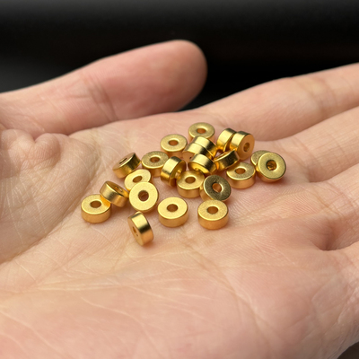 古法24K工艺黄金色925直切隔片厚隔片隔珠保色文玩手串配珠垫片