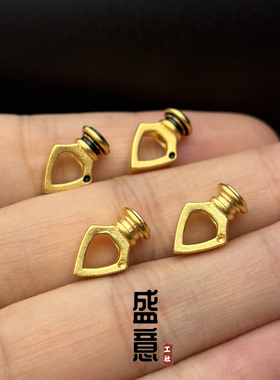 古法24K工艺黄金色三角箭头尾束三通佛塔弟子珠收尾塔帽diy配饰