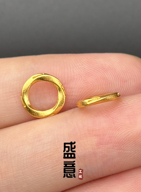 古法24K工艺黄金色莫比乌斯跑环扭扭圈隔片垫片盘缠文玩手串配饰