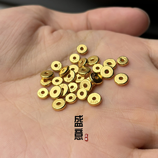 古法s925银包金24K工艺黄金色直切圆隔片保色直切diy手串配珠垫片