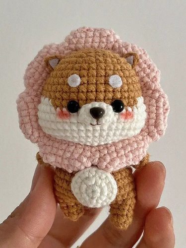 钥匙扣钩织玩偶犬毛线钩针diy小柴挂件成品包材料手工包礼物可爱