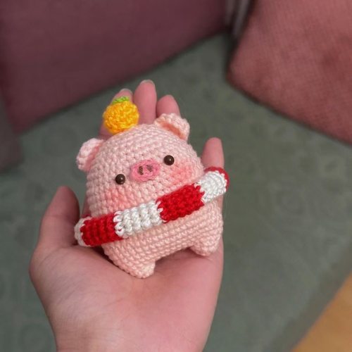 毛线钩织泳圈猪猪玩偶diy自制材料包手工编织手作钥匙挂件送礼物
