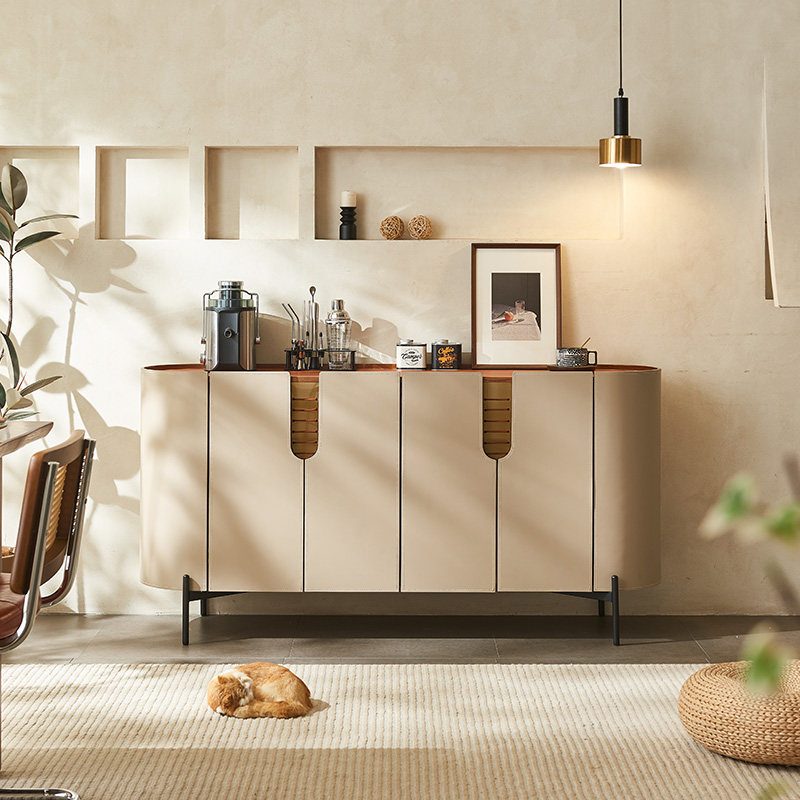 意式极简轻奢马鞍皮餐边柜小户型入户玄关柜现代简约收纳柜储物柜,住宅家具,餐边柜,淘宝优惠券,粉丝福利购,淘宝优惠卷