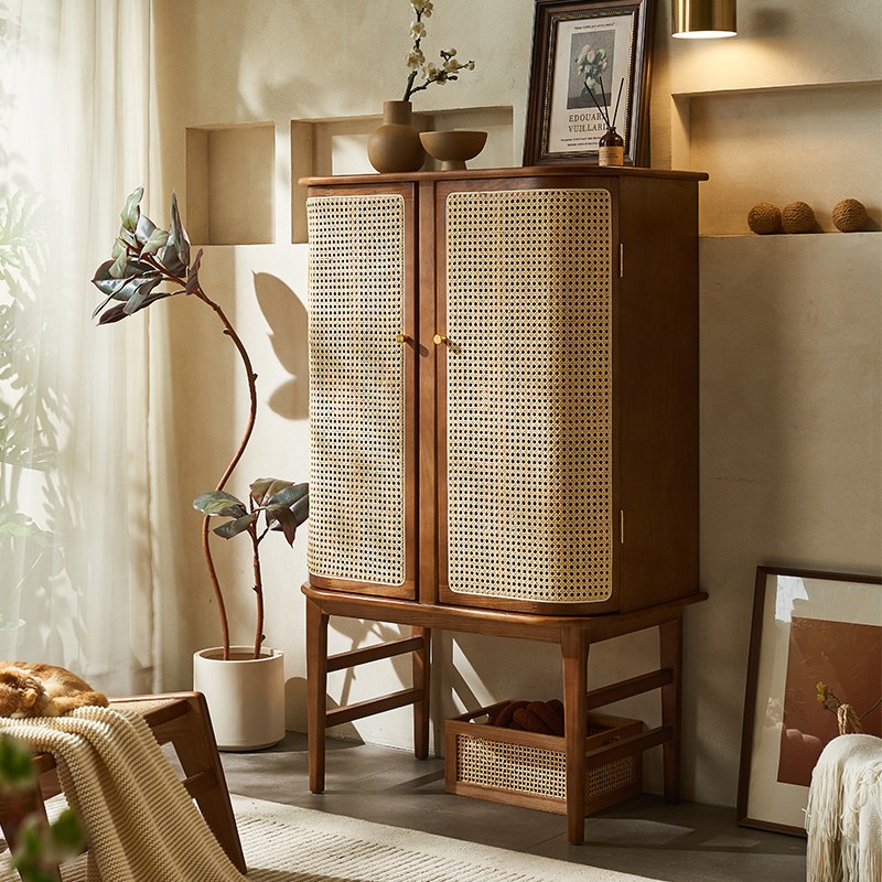 侘寂风日式客厅储物柜酒柜