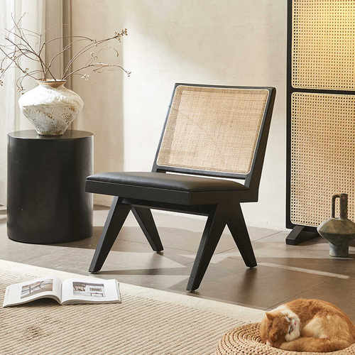 休闲椅北欧昌迪加尔实木日式