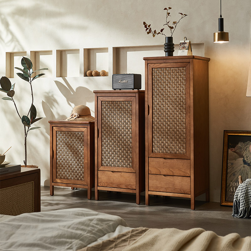 民宿日式小户型客厅高低储物柜