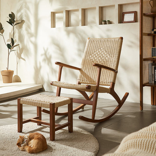 北欧户外现代实木简约摇椅