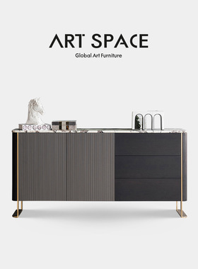 AS严选Carrara 意式极简大理石实木餐边柜 现代简约储物收纳柜