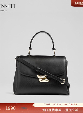 LK BENNETT黑色真皮手提包2025年春夏新款时尚进口简约牛皮肩包