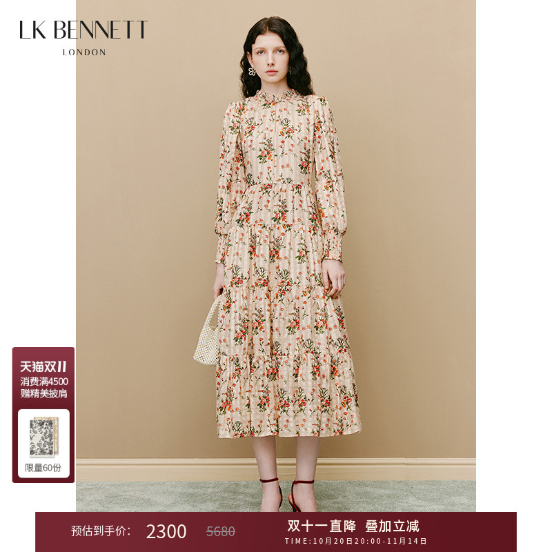 lkbennett印花连衣裙长袖