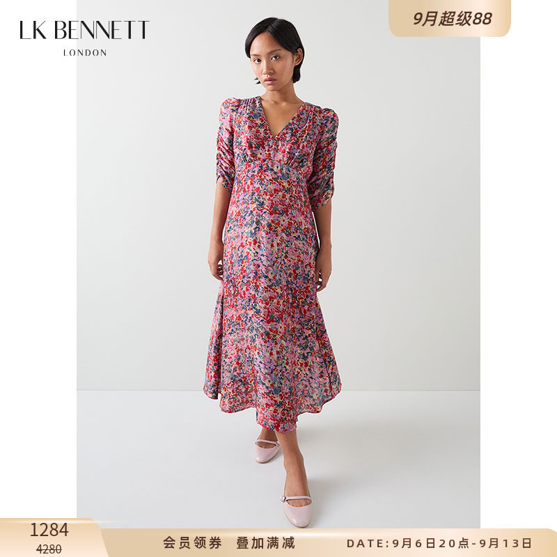 油画风印花优雅气质lkbennett