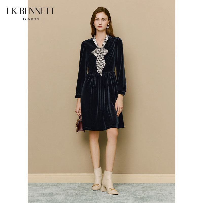 波点飘带丝绒lkbennett