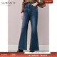 高腰显瘦微喇百搭阔腿裤 女冬新款 BENNETT蓝色牛仔裤