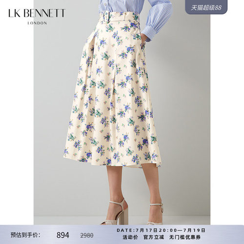 印花lkbennetta字裙优雅