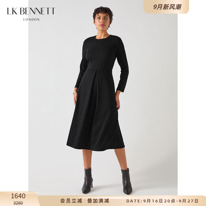 lkbennett优雅气质波点a字裙