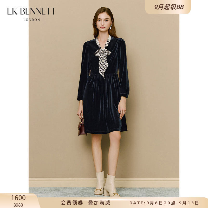 波点飘带丝绒lkbennett