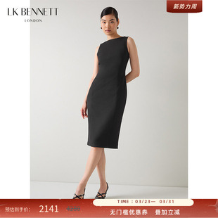 新款 连衣裙秋季 圆领收腰简约通勤中长裙 BENNETT黑色无袖