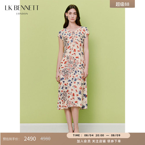 LKBENNETT真丝法式印花连衣裙