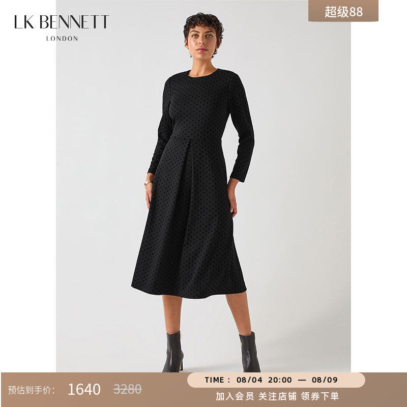 lkbennett优雅气质波点a字裙