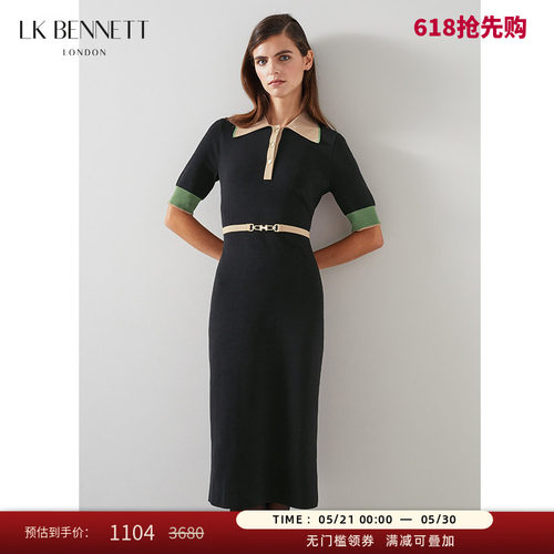 lkbennett优雅黑色针织裙