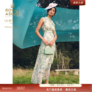 无袖 BENNETT米色连衣裙女春新款 优雅气质 皇家赛马会