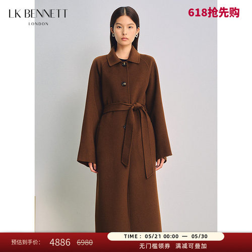 lkbennett绵羊毛咖色大衣女