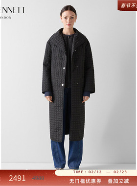 LK BENNETT黑色两件套马甲大衣2025年冬新款西装翻领单扣显瘦外套