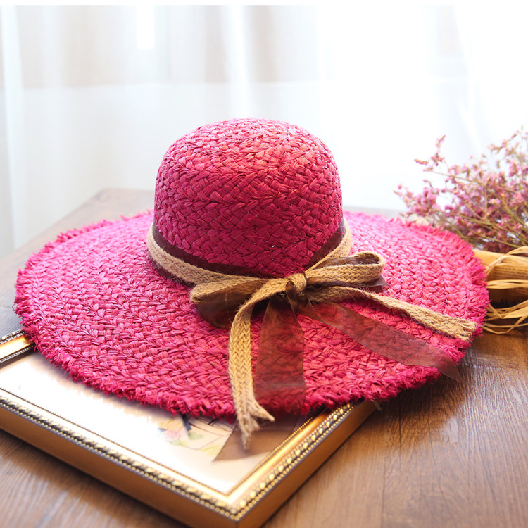 草帽海边度假赫本风可折叠沙滩帽