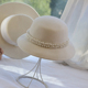 白色珍珠羊毛礼帽女英伦名媛复古优雅法式 秋冬羊毛呢韩版 百搭帽子