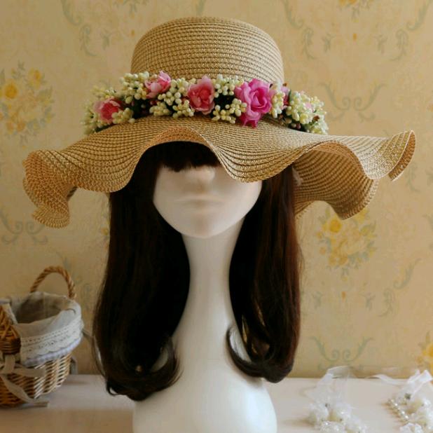 草帽韩版大檐夏天防晒帽子遮阳帽