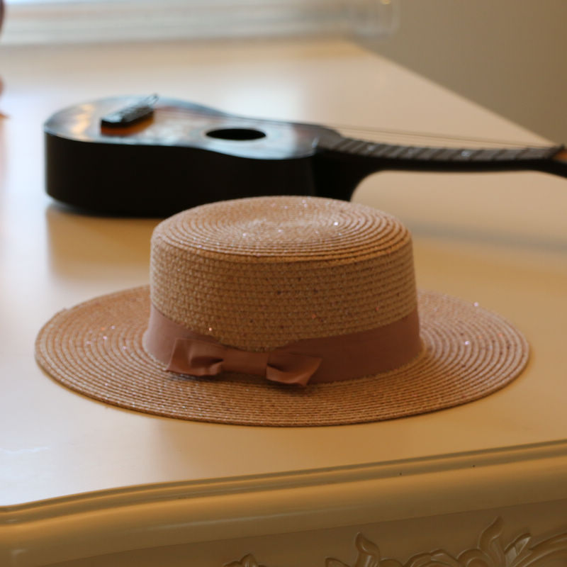 草帽女休闲百搭帽子夏季拉菲草