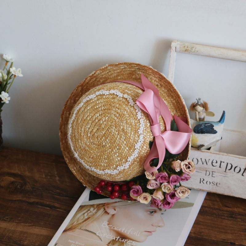 可爱甜美软妹花朵防晒遮阳帽