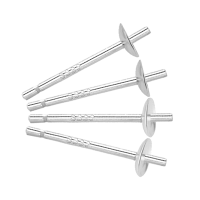 天然淡水珍珠999纯银耳钉DIY配件