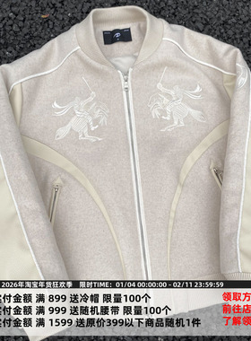 CATSSTAC 圣骑士刺绣羊毛夹克 毛呢主体 轻奢质感 复古精致