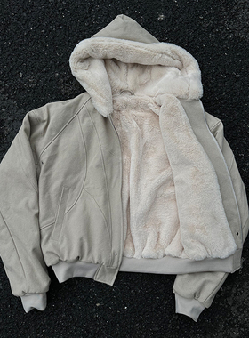 CATSSTAC 座山雕加绒加厚外套男cleanfit重磅帆布水洗棉服夹克