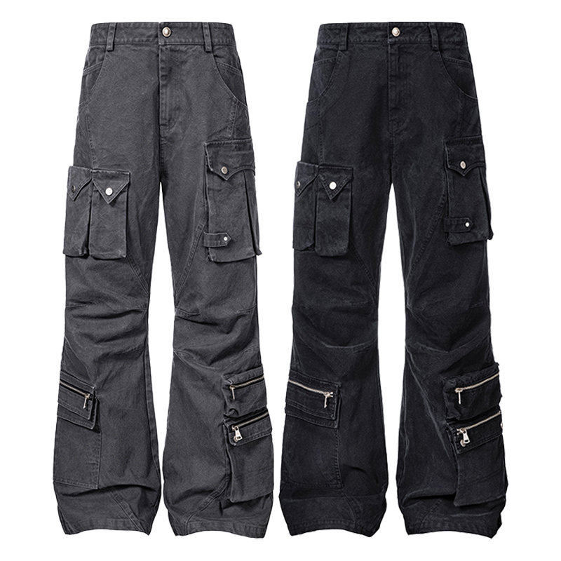 CATSSTAC 裂痕水洗炮弹裤 宽松阔腿 工装裤版型 多口袋设计