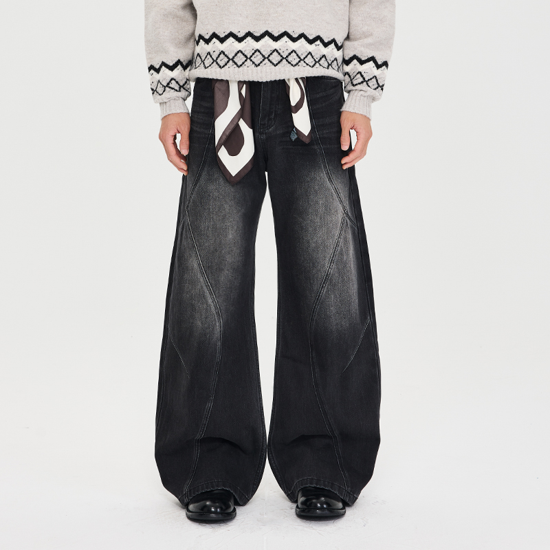 CATSSTAC 月蚀弯刀牛仔裤 阔腿弯刀版型 修饰腿型 休闲百搭