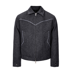 CATSSTAC 皓月刺绣座山雕 羊毛混纺 短款版型 复古质感 日常休闲