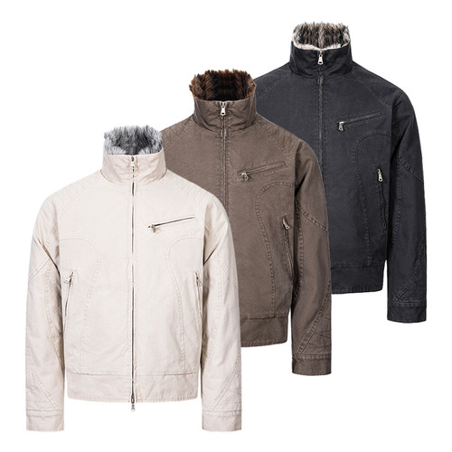 CATSSTAC 幽灵水洗座山雕 复古质感 内里拼毛 加厚保暖 挺阔有型