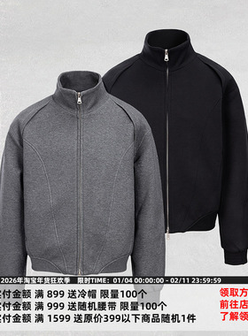 CATSSTAC 飞片通勤太空棉夹克cleanfit纯色廓形拉链休闲外套男