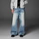 修饰腿型 CATSSTAC 宽松直筒 男 舒适百搭 图腾刺绣水洗牛仔裤