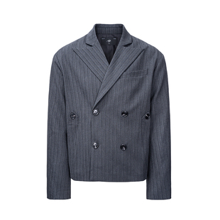 抗皱耐磨 挺阔有型 高级感穿搭 墨闻双排扣休闲西服 CATSSTAC